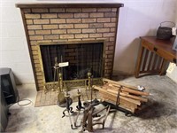Fireplace Insert, Log Dogs, Wood Carrier