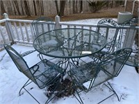 Wire Mesh Patio Set, 4 Chairs, 2 Rocking Chair