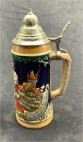 German Stein with Pewter Lid