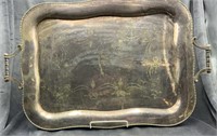 Large Embellished Silverplate Tray