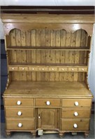 Antique Pine Buffet With Hutch