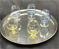 Cordial Glasses with Tray