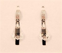 New Silver & White Swarovski Crystal Earrings.