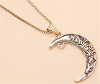 New Silver Crescent Moon Pendant with