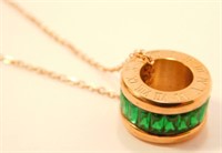 New Rose Gold & Emerald Green Roman Numeral