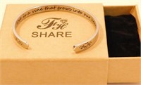 New Silver Cuff Style Bracelet with Inspirational