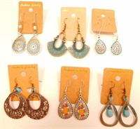Five New Pairs Of Colorful Fashion Earrings. New