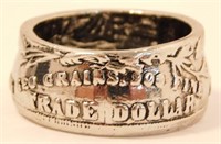 New Silver Trade Dollar Coin Ring (Size 12) New