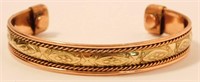 New Men's Copper & Brass Magnetic Cuff Style