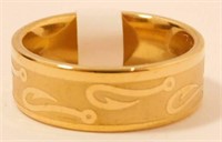 New Gold Tone Fish Hook Band Ring (Size 10) 8mm