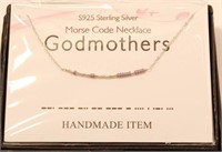 New 925 Sterling Silver Morse Code Godmother