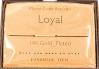 New 14K Gold Plated Morse Code Loyal Bracelet.