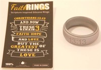 New Grey Silicone Band Ring (Size 11 / 12) Faith