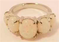 New White Fire Opal Ring (Size 6.5) New in Gift