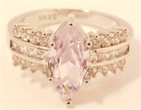 New Marquise Cut White Sapphire CZ Ring (Size 8)
