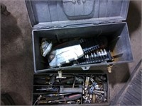 Tool box full of hand tools & hardware