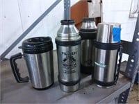 4 Stainless steel mugs & thermus's