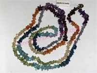 Multi-color beaded necklace w/ sterling clasp