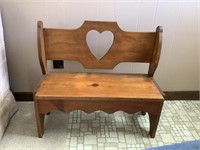 Small heart bench