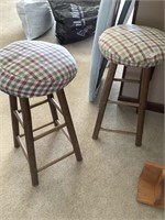 2 wooden stools with cushions (cushions can be