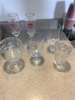 Large lot of stemmed glasses