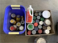 2 containers of spray paint and stain