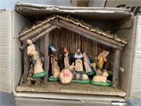 Hand made nativity scene