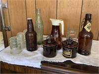 Lot of vintage glassware and Coca-Cola bottle