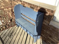 Blue porch bench