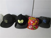 4 GENTLY USED  BASEBALL HATS /CAPS