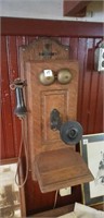 Antique Oak Crank telephone