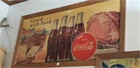 Vintage cardboard Coca Cola poster 25" x 55"