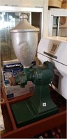 Antique Coffee Grinder CTR NATIONAL Electric Runs!