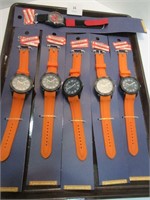 5 Orange Band Watches / 1 Skull Face Watch