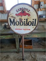 Mobiloil Gargoyle 30" Lolipop Porcelain 2 Sided