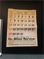 Old Dr. Miles calendar