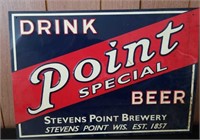 Stevens Point beer sign, metal