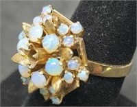 14 Kt. Gold Ladies Size 7 Ring w/Stones
