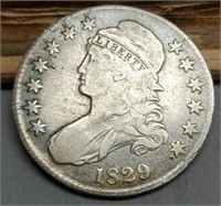 1829 Capped Bust Liberty Half Dollar, F