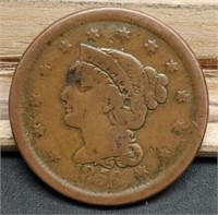 1856 Large Cent, F