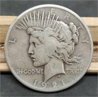 1921 Peace Silver Dollar, F Key Date