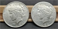 1922-P&S Peace Silver Dollars, XF & AU