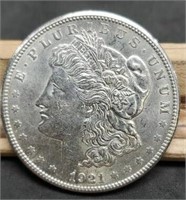 1921-S Morgan Silver Dollar, BU