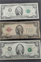 1928-D, 1995 & 2003 Two Dollar Notes