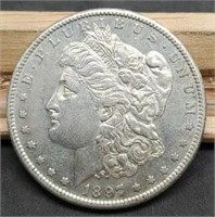 1897-S Morgan Silver Dollar, XF