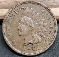 1907 Indian Head Cent, AU55
