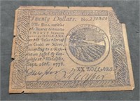1778 Twenty Dollar Colonial Note