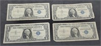 (4) 1957 One Dollar Silver Certificate Notes