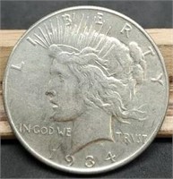 1934 Peace Silver Dollar, AU