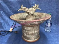 Terra-cotta Hummingbird tabletop fountain